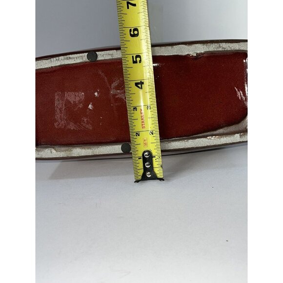 •HBH• Hawaiian Style Glossy Dark Red Shirt Jacket Rough Brown CollarCeramic VASE - Picture 10 of 15